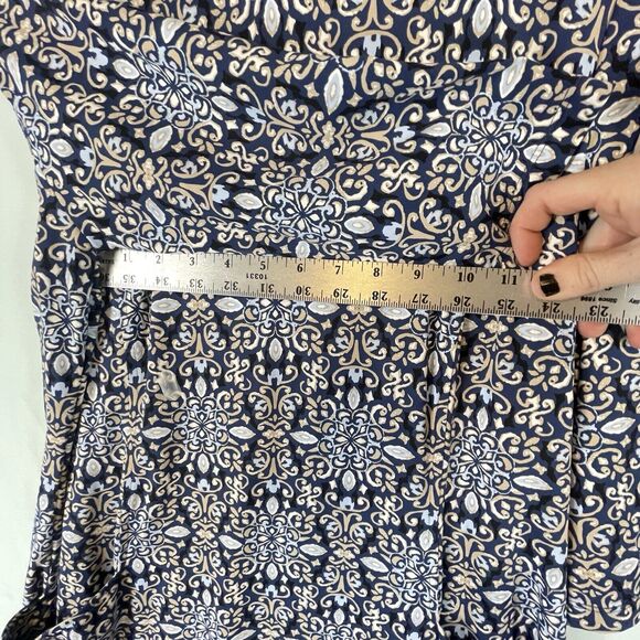 J McLaughlin Catalina Cloth Dress Knee Length Pockets WOMENS SIZE XL Navy Blue - Picture 7 of 11